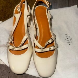 Sezane Paula babies Cream Slingback Shoes